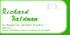 richard waldman business card