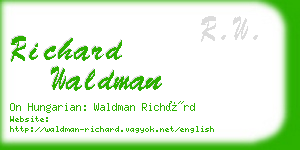 richard waldman business card